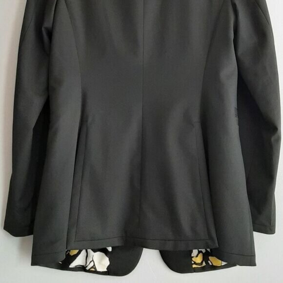 ROBERT RODRIGUEZ / Blazer Jacket Black Button Down Silk Floral Lining Sz 6 - Picture 11 of 16